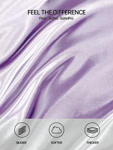 1个高级丝滑缎面信封式枕套，柔软透气，不易起皱，呵护秀发肌肤，提升睡眠质量，不含枕芯，浅紫色，通过Oeko-Tex认证 - 蒟蒻紫 - 查看 6