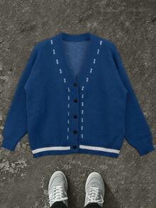 New Korean Street Style Casual Knit Cardigan Top For Men, Button-Up Cardigan , Fall Winter