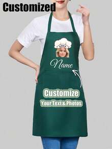 1 pezzo Grembiule personalizzato con testo e foto personalizzata, grembiule impermeabile, grembiule da cucina divertente personalizzato, personalizza testo, grembiule da chef, regalo ideale per anniversari, regalo unico per donne, chef, mamma, papà, marito, fidanzata, fidanzato, regalo per matrimoni per lui, regalo per lei, stampa grafica
