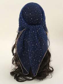 1pc Bandana Solid Color Rhinestone Print Scarf, Women Fashion Headscarf, Shawl, Headband For Dress,Travel Essential,Beach Towel - Multicolor - View 16