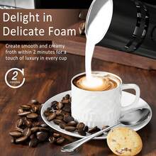 Electric Milk Frother, Magnetic Rotation Milk Frother And Steamer, Milk Warmer And Heater, Hot And Cold Milk Foam, Hot Milk, Chocolate Milk, Coffee Frother, Milk Foam For Macchiato, Latte, Cappuccino - 查看 6
