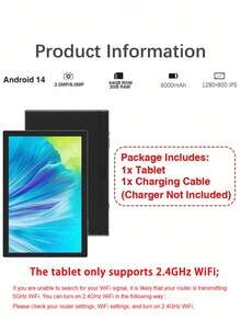 Coopers YQ10S Android Tablet 10.1 Inch Tablet, Android 14 Tablet PC, RK3326S 4-Core 1.6Ghz/2GB RAM 64GB ROM/2.4G WiFi+WiFi 6/BT 5.2/2MP+5MP Dual Camera/Type-C/6000mAh/Support 512GB SD Expansion (No Adapter)