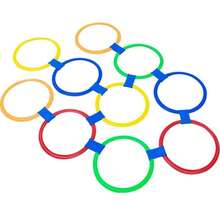 5个/10个多色敏捷训练环，厚实耐用，配有可调节连接夹，可组成各种跳环组合。适用于足球、篮球、跆拳道、耐力和敏捷性训练等。也适用于家庭娱乐活动、圣诞节和生日礼物。 - 彩色 - 查看 12