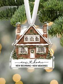 New Memories New Beginnings, New Home Ornament, House Warming Gifts, Christmas Tree Hanging Decoration, New Home Acrylic Ornament Idea For New House Decor, Housewarming Gifts For New House, Moving House Gift For Family Home Decor Christmas Decorations Room Decor - Multicolor - View 2
