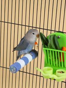 1 szt. Kolorowy pręt do mielenia papug ze stali nierdzewnej, ze śrubami do mocowania, zapewnia ptakom grzędę i rozrywkę, edukacyjne artykuły dla ptaków, akcesorium do klatki dla ptaków, zabawka dla papugi (wszystkie kolory akcesoriów, losowo montowane)