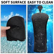 Klasyczny, czarny pokrowiec na główkę puttera z drewna w kształcie gwiazdy – wytrzymały dodatek golfowy klasy premium | Idealny dla młodych entuzjastów golfa i miłośników klasycznego stylu - Czarne - Zobacz 7