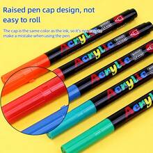 LETO 新款 260 色丙烯颜料马克笔、马克笔套装、防水、耐用、不易褪色、适用于绘画、插画、手工艺术和其他创作和 DIY 项目，适合儿童用于纸张、织物、木材、岩石、塑料、玻璃、陶瓷、南瓜等，儿童和成人绘画马克笔 - 彩色 - 查看 6