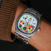 1 件 CILOA 男士卡通设计大表盘防水石英手表，适合日常佩戴 - 銀色 - 查看 4