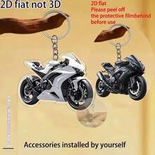 2/1 酷炫摩托车钥匙扣，2D 平面亚克力装饰 - 钥匙扣，汽车钥匙扣，适合喜欢装饰的朋友，完美的礼物，适合家居和节日装饰，理想的生日和派对礼物，适合生日、周年纪念日、派对礼物 - 彩色 - 查看 13