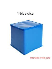 Quixorblex 1 szt. miękka kostka do gry DIY, 4-kolorowa zmazywalna karta, karta do nauki słownictwa, rzut kostką, gra edukacyjna, kostka do wrzucania kart, Montessori, interaktywne rekwizyty, zajęcia w klasie, gry planszowe, dom, powrót do szkoły, imprezy, narzędzia dydaktyczne