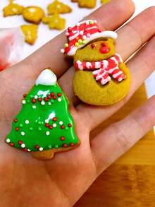 4 piezas de herramientas para decorar pasteles de fondant navideños, cortadores de galletas con resorte en forma de muñeco de nieve, árbol de Navidad, hombre de jengibre