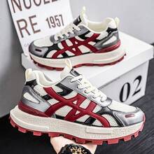 2025 Novos Tênis Masculinos de Malha Respirável de Sola Grossa para Primavera/Verão, Calçados Esportivos Casuais Confortáveis e Versáteis