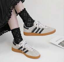 Adidas Originals Adidas Women's Handball Spezial Sneakers, Vintage Court Style Casual Low-Top Daily Sneaker For Fall Outfits For Women, Chic Autumn Work Style, Sneaker For Skate Outfit Ideas - Alumina / Core Black / Cloud White - View 10