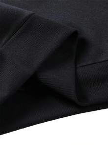 Heavyweight 520g Long Sleeve Hoodie With Cool Headphone Print Graphic, Kangaroo Pocket Streetwear Pullover, Unisex Adult Black S-3XL, Casual Comfortable Sweatshirt - Black - View 4