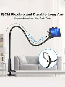 1个可调节铝合金手机/平板电脑支架，可旋转支架，适用于直播、桌面或床头柜 - 彩色 - 查看 11