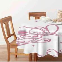 1pc Tablecloth Home Print Table Cute Stitch Pattern Tablecloth - Durable & Washable Polyester Table Cover, Fun Character Design Tablecloth For Kitchen, Dining, Parties, Holidays & Everyday Use Ta
