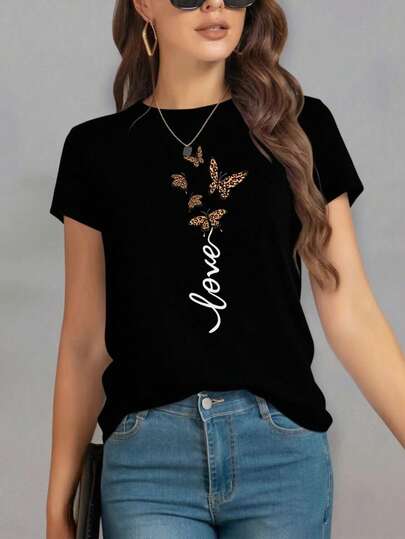 Playeras Para Mujer Moda Estampado Casual Deportivo Tenis