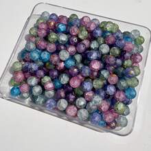 一套 50/100/150 颗混色玻璃裂纹珠 - 闪亮的 10 毫米圆形玻璃珠，适合 DIY 珠宝制作、手镯、项链、耳环 - 精心挑选的品种，无需电源，玻璃珠产品