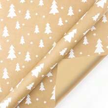 Kraft Paper Wrapping Paper Retro Christmas Tree Snowflake Gift Package Flower Paper