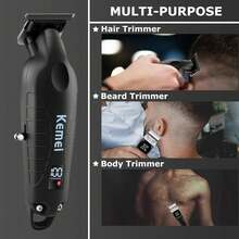 Kemei KM-2293 Professional Wireless Hair Clipper For Barbers, 0mm Zero-Gap Hair Trimmer, Professional Electric Hair Clipper, Men's Shaver, Beard Trimmer, T-Blade Hair Cutting Machine, Suitable For Barbershop Salon Equipment, Gift For Men