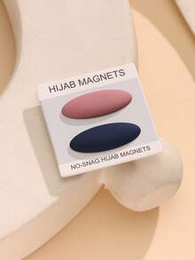 2个纯色锌合金穆斯林头巾磁性搭扣，强力磁铁，椭圆形拇指扣，不脱落橡胶涂层，适合女性日常佩戴，春夏秋冬四季皆宜。 - 橢圓形 - 查看 6