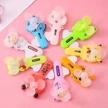 Hand Operated Mini Fan | Portable Cartoon Dual-Blade Hand Fan | Battery-Free Cooling For Summer Travel, Kids & Adults - Multicolor - View 1