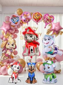 Paw Patrol 5 Stücke Hunde Team Patrouille Aluminium Folie Ballon Set, Kies, Archie, Flauschige Kombination Geburtstags Szene Dekoration Luftballon