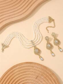 مجموعة مجوهرات المرأة الجزائرية 2 قطعة، قلادة، أقراط، إكسسوارات فاخرة بطراز قديم لعيد الحب - مجموعات المجوهرات النسائية - مشاهدة 4