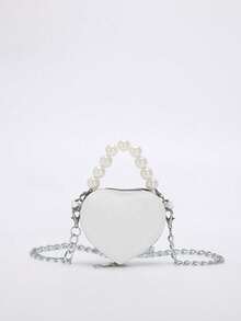 1 Stück süßes Mädchen Kleine Nische Hochwertiger Herz-förmiger Perlen Handtasche, moderner avantgardistischer neuer Stil Tasche, frische und dopamin-farbige Kombination, neuer Jugendstil, kann als Umhängetasche oder Handtasche getragen werden, der Schultergurt ist nicht verstellbar, lässig aber stilvoll, sehr geeignet für Ausflüge und kann auch als Geschenk an Freunde vergeben werden. - Perlenhandtasche Umhängetasche - Übersicht 11