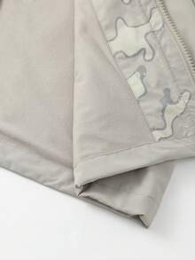 Annil 儿童服装女童女孩男童男孩成人青少年远红外加热长袖连帽风衣防寒保暖技术防风防静电迷彩纯色外套丝绒内衬