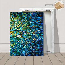 3er Set abstrakte botanische Art Deco Leinwanddrucke - Tinte auf Leinwand, Kiefernholzrahmen, Hochformat - Innen-/Außenwanddekoration für Wohnzimmer, Schlafzimmer, Büro, Küche, saisonales Frühlings-/Winterlandschaftsthema - Verschiedenfarbig - Übersicht 7