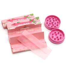 1 Set Elegant Smoking Accessories Kit, Includes Tray, Tobacco Box, Plastic Grinder, 110mm Rolling Machine, 3 Packs King Size Rolling Papers, Complete Set, Simple & Convenient, Suitable For Gatherings, Home, Christmas Gift - Multicolor - View 5