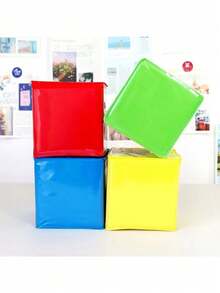 Quixorblex 1 szt. miękka kostka do gry DIY, 4-kolorowa zmazywalna karta, karta do nauki słownictwa, rzut kostką, gra edukacyjna, kostka do wrzucania kart, Montessori, interaktywne rekwizyty, zajęcia w klasie, gry planszowe, dom, powrót do szkoły, imprezy, narzędzia dydaktyczne