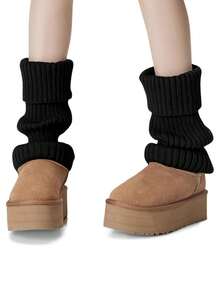 1双纯色针织腿套，简约时尚休闲风，适合秋冬季日常保暖，超过10种颜色可选，Y2K风格，舒适保暖 - 彩色 - 查看 13