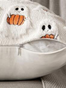 1 件可爱鬼魂提花枕套，万圣节装饰，45x45 厘米靠垫套，不含枕芯，适用于客厅沙发、卧室床头板装饰，很棒的礼物