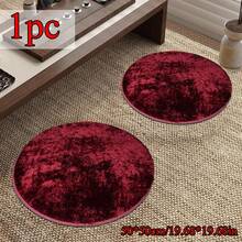 1pc Premium Red Round Velvet Rug, Soft, Living Room Carpet, Nordic, Bedroom, Bedside, Lounge, Dressing Room, Home Decor, Christmas, Winter New Arrival, Comfortable Underfoot, High-Quality Polyester Fiber, Thick, Home Aesthetic Decor, Washable Carpet, Modern Minimalist Rug, Tranquil Style