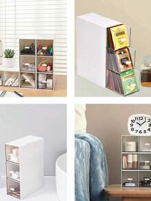 Organizador de bolsitas de té, caja apilable con 3 cajones, soporte de plástico para bolsitas de té, ideal para cocina, despensa, armario y encimera. Organizador multifuncional para cocina y almacenamiento, ideal para el hogar.