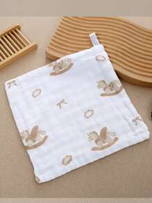 paquete de 5 piezas y paquete de 3 piezas de baberos para bebé con patrones de dibujos animados aleatorios, pañuelos de algodón puro súper suaves para recién nacidos, toallas faciales para bebés, suministros para bebés toallas de gasa