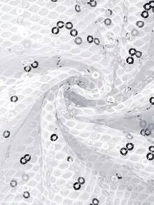 Men's Fishnet Mesh Tee Shirt Round Neck Short Sleeve Crop Top - Pure White - View 4