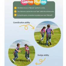 Pas do chwytania dla dzieci, rekwizyty do zabawy w przeciąganie dla przedszkolaków, interaktywna zabawka z piłką do ćwiczeń integracji sensorycznej w sportach na świeżym powietrzu, kamizelka samoprzylepna, zabawka do gry w piłkę, prezent na Halloween, Boże Narodzenie, przyjęcie świąteczne - Wielokolorowe - Zobacz 7