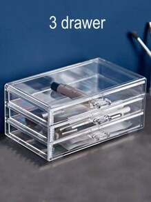 1pc Acrylic Transparent Drawer Style Makeup Jewelry Storage Box, Display Rack. Desktop Organizer For Jewelry, Lipstick, Eyeshadow, Cushion, Skincare Products. Jewelry Display, Stationery Storage For Women Storage Organizer Travel Holiday Essential Fall Decor Autumn Halloween - Transparent color 1 - View 15