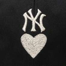 MLB Ballkappe mit Herzstruktur für Damen und Herren – Freizeitmütze für Outdoor-Reisen, Sonnenblende, Baseballkappe und Sportkappe 3ACPH014N-50BKS