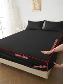 1 bộ ga trải giường cotton 100%, màu trơn, chất liệu dệt may gia đình thoải mái, mềm mại và thân thiện với da, thoáng khí, chống xù lông, phù hợp cho mọi mùa, vừa với giường đơn, đôi, cỡ Queen, cỡ King, có tác dụng bảo vệ nệm, có thể giặt máy, tái sử dụng, thích hợp trang trí phòng ngủ. - Nhiều màu - Xem 45