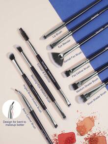 MAANGE 20pcs/21pcs Professional Makeup Brush Set,Makeup Tools With Soft Brush Hair For Easy Carrying,Foundation Brush,Eye Shadow Brush,Eyebrow Brush,Concealer Brush,Contour Brush,Brush Set For Travel,Brush Set,Makeup Brush Kit,Make Up Brush Set,Make Up Set Complete,Makeup Brush Set,Complete Makeup Kit,Brush Kit,Brushes Makeup Set,Makeup Gift Set,Set,Giveaways,Professional Makeup Brushes,Complete Makeup Set - Black - View 11