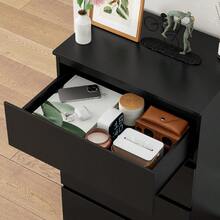 4 Drawer Dresser, White Dresser Modern Storage Chest Of Drawers 23.6L X 15.7W X 31.5H In, White Storage Cabinet With 4 Drawers For Home Office