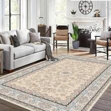 This Oversized Modern Minimalist Style Orange-Gray Feather Down Plush Rug, The Premium Version Uses High-Density Thicker Fabric, Decorated With Personalized Geometric Pattern Design, This Luxurious Rug Can Perfectly Match Various Home Decor Styles. - Style 2 - View 6