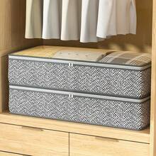 Bed Storage Storage Bag, Transparent Window Clothes And Blanket Storage Bag, Large Capacity Foldable Storage Box, Bed Storage Box With Reinforced Handle Storage Basket - Grey - View 4