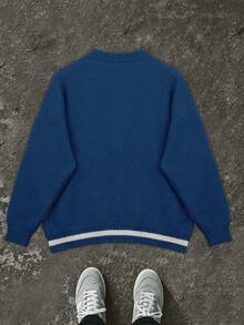 New Korean Street Style Casual Knit Cardigan Top For Men, Button-Up Cardigan , Fall Winter