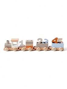 Wooden Birthday Train, Early Childhood Education Toys, Early Education Puzzle Train Digital Building Block Assembly Cognitive Matching Toys, Children's Toys, Train, Train Set, Wooden Train - Suitable As A Birthday Gift - Wooden Birthday Train - View 11