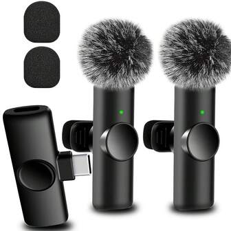 无线领夹式麦克风适用于 iOS TypeC 安卓相机即插即用专业降噪录音夹式麦克风适用于创作者采访